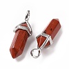 Natural Red Jasper Pointed Pendants G-K329-58P-3