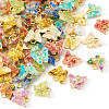 60PCS 10Colors Transparent Acrylic Alloy Charms OACR-TA0001-47-3