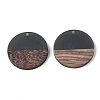 Transparent Resin & Walnut Wood Pendants RESI-S358-02B-H36-2