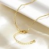 Brass Ball Column Link Chain Necklaces NJEW-A042-06G-5
