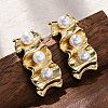 Brass Stud Earrings EJEW-R016-25G-1