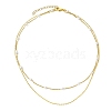 Brass and ABS Imitation Pearl Layered Necklace for Women NJEW-JN04911-02-4