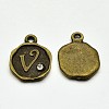Antique Bronze Plated Alloy Rhinestone Charms LS-ALRI-J152-V-NF-1