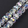Electroplate Transparent Glass Beads Strands X-EGLA-H101-03A-1