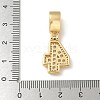 Brass Clear Cubic Zirconia European Dangle Charms KK-R003-01G-04-4