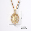 Retro Colorful Fashion Necklace with Shiny Rhinestones and Virgin Mary Pendant LW6178-1-1