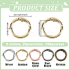 100Pcs 5 Colors Zinc Alloy Spring Gate Rings FIND-GO0004-54-2