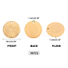 Unicraftale Textured Flat Round 304 Stainless Steel Pendants STAS-UN0013-43G-5