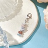 Natural Aquamarine & Pink Opal & Howlite Chips Pendant Decoration HJEW-JM02304-01-2