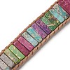 Natural Regalite/Imperial Jasper/Sea Sediment Jasper Cord Beaded Bracelets BJEW-E351-03A-4