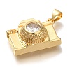 Rack Plating Brass Micro Pave Cubic Zirconia Pendants KK-I720-21G-2