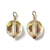 Half Plated Glass Charms KK-P242-20G-02-1