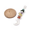 12Pcs 12 Styles Natural & Synthetic Mixed Stone Chips & Alloy Moon Pendant Decorations HJEW-CJ00026-4