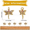 6Pcs Brass Micro Pave Clear Cubic Zirconia Pendants ZIRC-SZ0003-65-7