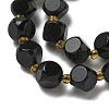 Natural Black Onyx(Dyed & Heated) Beads Strands G-K387-A03-02-3