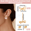 20Pcs Bowknot Brass Stud Earring Findings KK-BBC0028-23-2