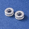 Brass Micro Pave Clear Cubic Zirconia European Beads KK-C157-25S-2