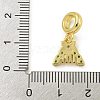 Rack Plating Brass Pave Green & Clear Cubic Zirconia Comb European Dangle Charms KK-Z067-51G-3