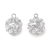 Brass Pave Clear Cubic Zirconia Charms CU-CBAD360-08P-04-1