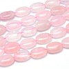 Natural Rose Quartz Flat Oval Bead Strands G-M206-28-1