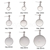 18Pcs 9 Size 304 Stainless Steel Stud Earring Settings STAS-LS0001-11P-1