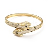 Cubic Zirconia Leopard Hinged Bangle BJEW-A123-19G-1