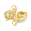 Rack Plating Brass Micro Pave Clear Cubic Zirconia Pendants KK-B093-18G-2