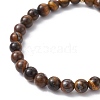 Natural Tiger Eye Round Beaded Stretch Bracelets BJEW-JB09727-04-4