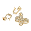 Brass Micro Pave Clear Cubic Zirconia Fold Over Clasps FIND-U017-14G-2