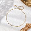 304 Stainless Steel Oval Link Chains Anklets for Women AJEW-AN00623-4