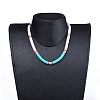 Handmade Polymer Clay Heishi Beaded Necklaces NJEW-JN02723-04-4