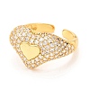 Brass Micro Pave Cubic Zirconia Cuff Ring RJEW-F118-16-2