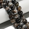 Natural Banded Agate Beads Strands G-NH0023-B01-01-2
