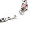 Platinum Alloy Teardrop Link Chain Bracelets BJEW-A005-01D-3