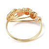 Natural Carnelian Round Beaded Finger Ring RJEW-TA00103-01-4