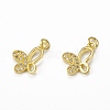 Brass Micro Pave Cubic Zirconia Pendants KK-E068-VB290-2