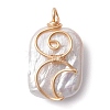 Copper Wire Wrapped Natural Baroque Keshi Pearl Pendants PALLOY-JF02799-1