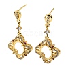 Rack Plating Brass with Cubic Zirconia Stud Earrings Finding KK-Z085-13G-1