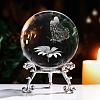 Inner Carving Butterfly & Flwoer Glass Crystal Ball Diaplay Decoration PW-WGA67BB-01-1