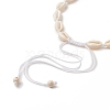 Natural Cowrie Shell & Synthetic Turquoise Braided Beaded Necklace for Women NJEW-JN04253-01-4
