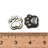 Natural Black Lip Shell Cat Paw Print Beads SHEL-M021-04-3