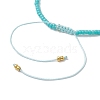 Adjustable Natural Amazonite & Seed Braided Bead Bracelets BJEW-JB10181-06-4