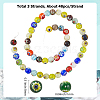 3 Strands Handmade Millefiori Glass Round Bead Strands LAMP-LT0001-16C-2