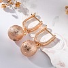 Brass Shimmer Hoop Earrings EJEW-K300-29G-3