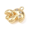 Brass Micro Pave Clear Cubic Zirconia Charms KK-G545-21G-2