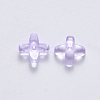 Transparent Spray Painted Glass Beads GLAA-R211-06-C02-2