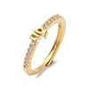 Rack Plating Brass Clear Cubic Zirconia Constellation Adjustable Rings for Women RJEW-S407-08G-01-1