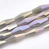 Electroplate Opaque Solid Color Glass Beads Strands EGLA-S174-18A-1