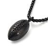 PVD Vacuum Plating 304 Stainless Steel Rugby Pendant Necklaces NJEW-Z023-02EB-2