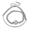 304 Stainless Steel Curb Chain Wrap Bracelets for Women BJEW-A036-12P-4